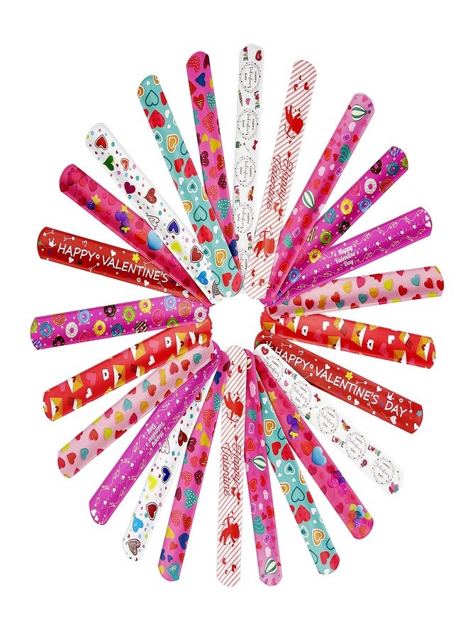 DimiGlobal Valentine Slap Bracelets for Kids Valentines Day Slap Bracelets Bulk for Boys and Girls Holiday Slap Bracelet Party Favors Supplies Classroom Prizes Exchanging Gifts (24) - Image 2